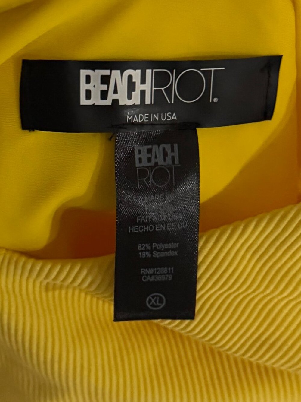 Beach Riot Yellow Ribbed One Piece - Picture 4 of 4